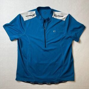 Pearl Izumi Mens Cycling Jersey XXL‎ Blue White Short Sleeve Bike Shirt
